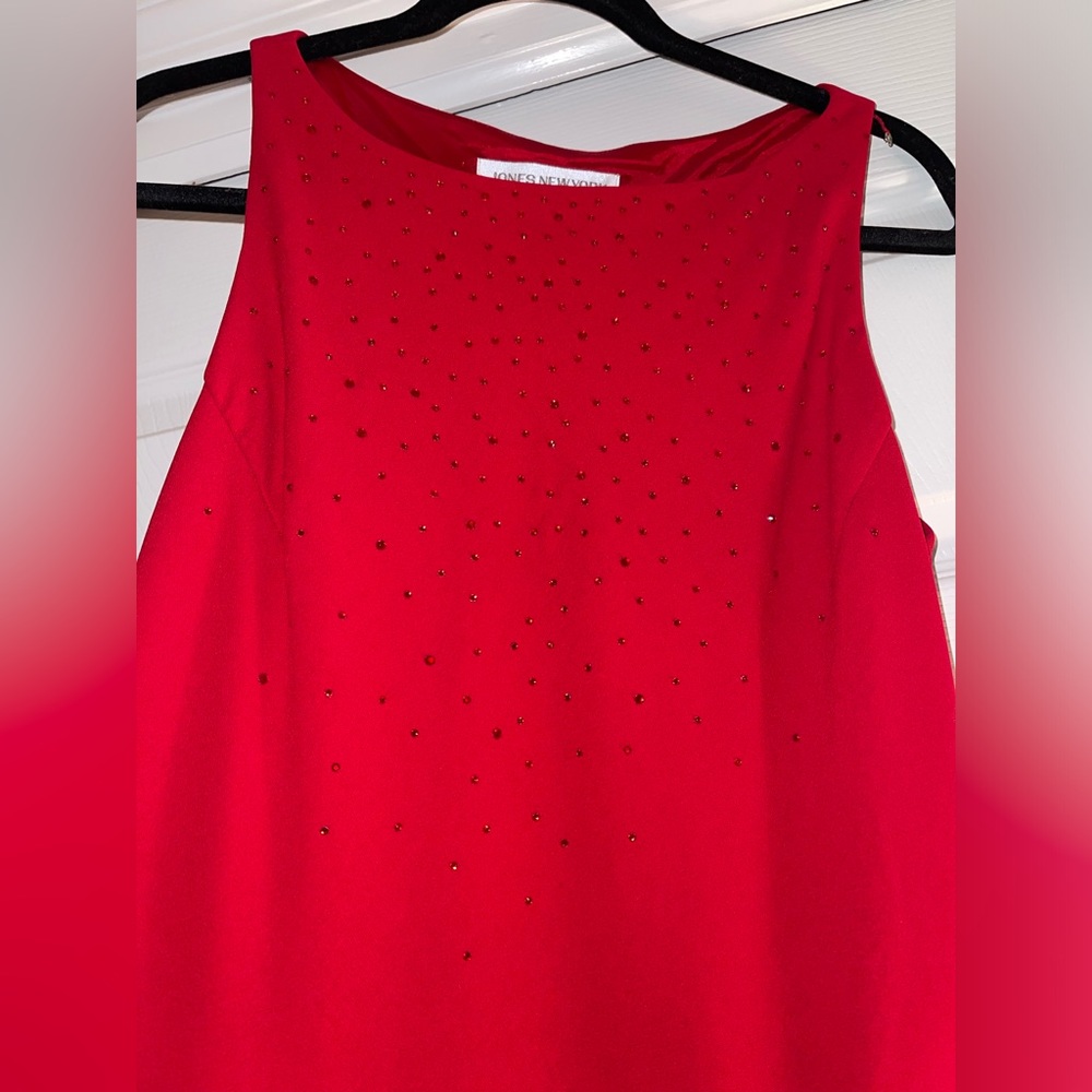 ⭐️4/$20⭐️ Jones New York Red Sleeveless Dress - Picture 2 of 4